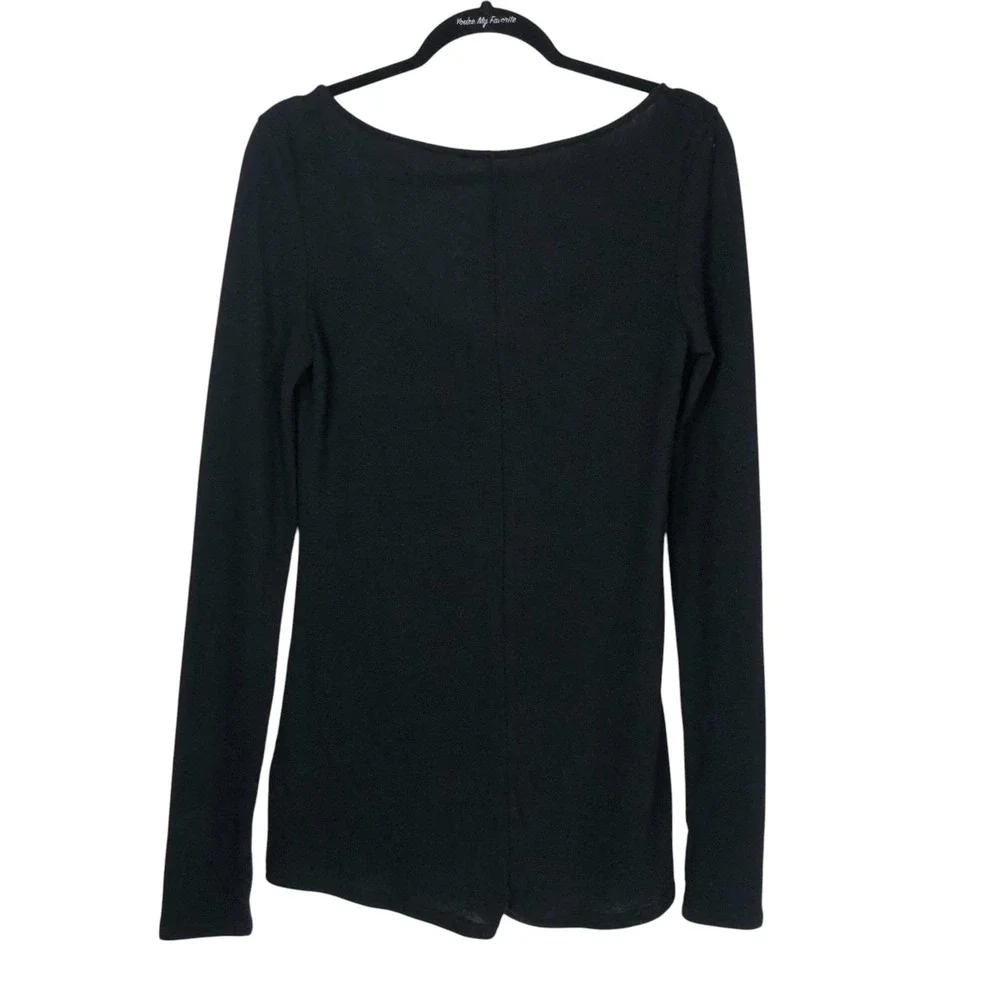 NEW Out from Under Womens Lounge Around Knit Henley Romper Size L Black Cozy - Picture 4 of 13